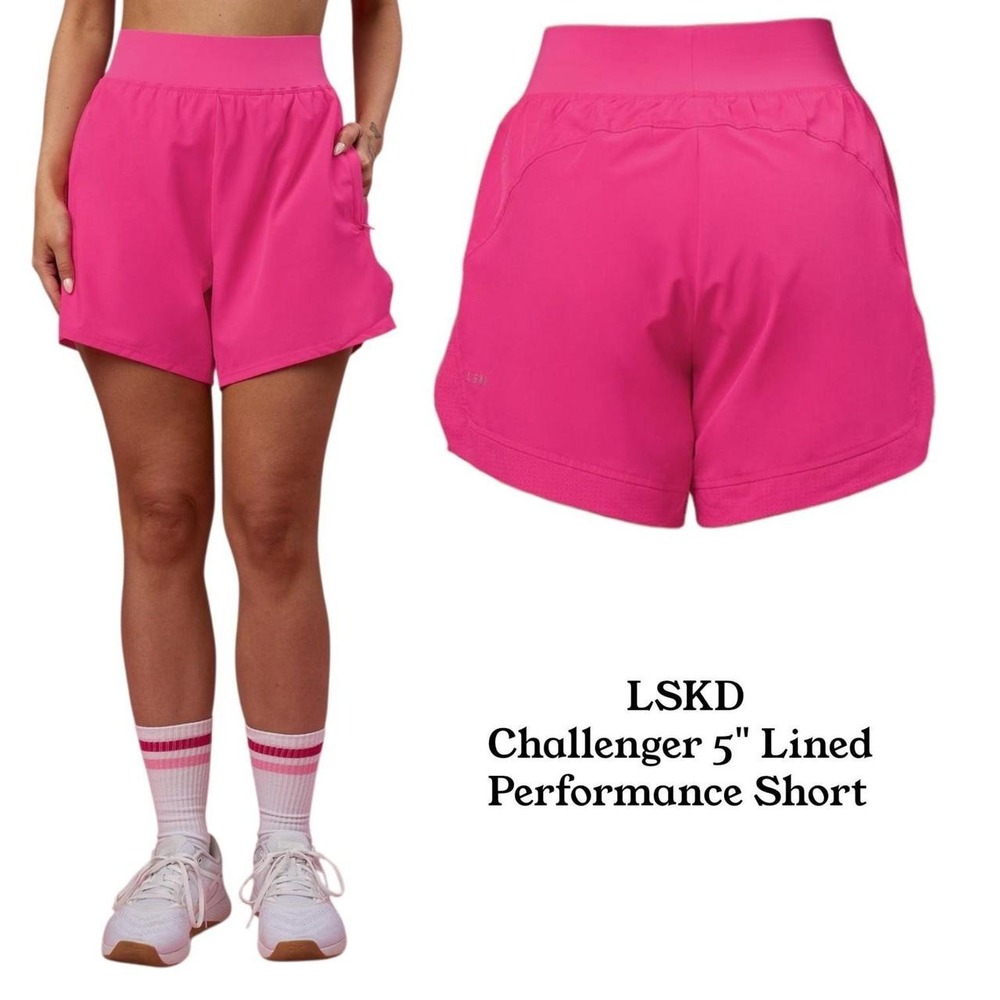 LSKD pink 5" running shorts